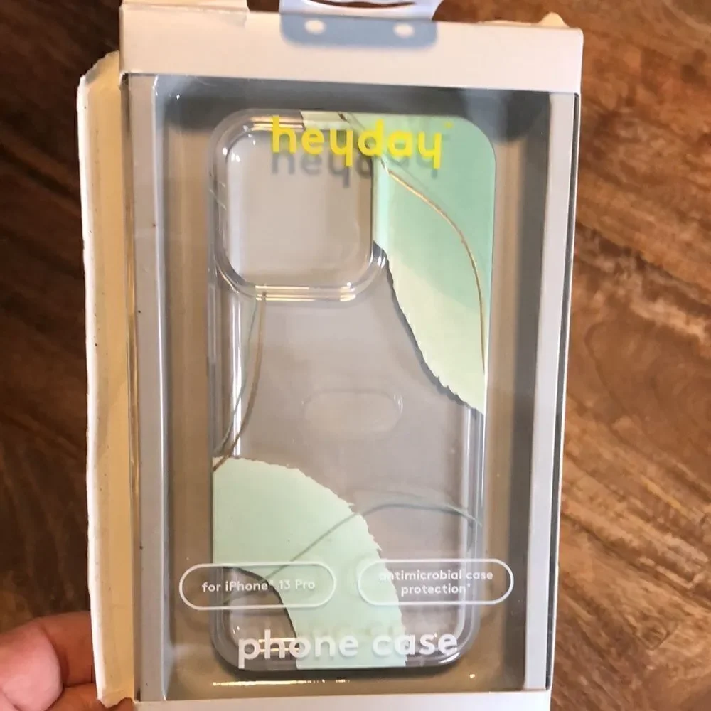 Heyday Phone Case for Apple iPhone 13 Pro with MagSafe - White Marble/Green Leaf